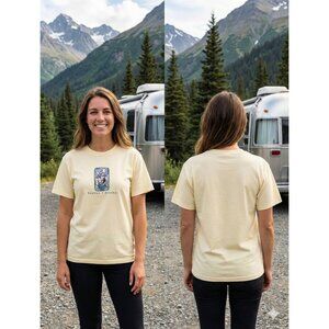 Vintage 90s Desert Heat Kodiak Alaska T-Shirt Embroidered Iris Stained Glass